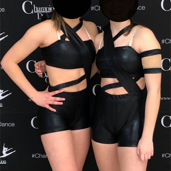 Dance costume brand unknown XS adult shimmering black chic industrial vibes - Picture 4 of 4